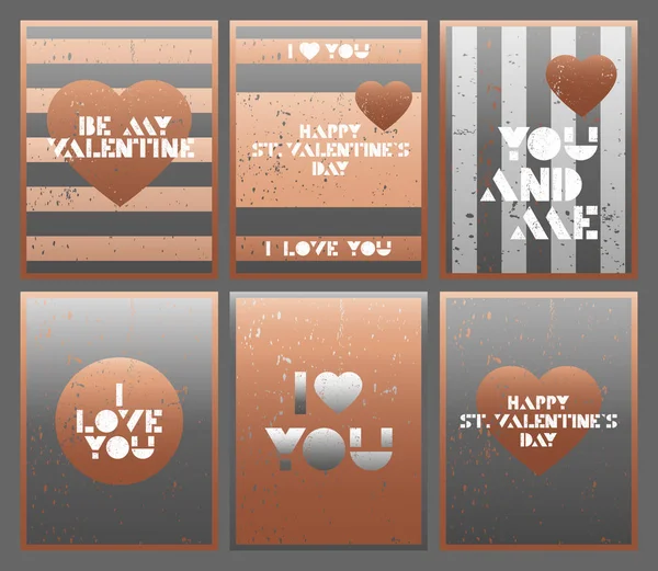 Happy Valentines Day. Greeting cards for Valentines Day. — Stock Vector