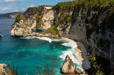 Elmas plajı. Nusa Penida, Bali, Endonezya