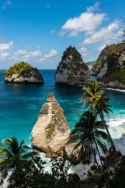 Elmas plajı. Güzel egzotik plaj. Nusa Penida, Bali Endonezya