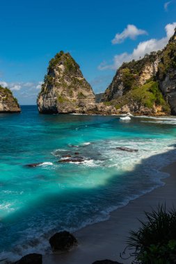 Elmas plajı. Nusa Penida, Bali, Endonezya