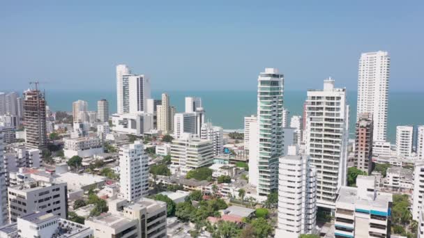 Cartagena Yeni Şehir Skyline ve Ticari Apartman — Stok video