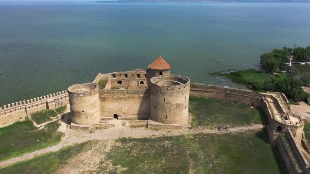 Fortaleza Akkerman en Ucrania vista panorámica aérea . — Vídeo de stock