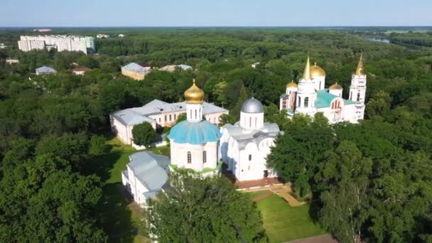 Catedral de la Transfiguración en Chernigov vista aérea . — Vídeo de stock