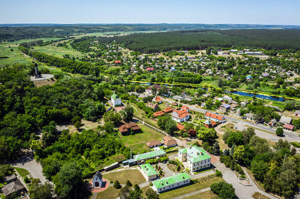 Chigirin city - the hetmans residence of Bohdan Khmelnitsky aerial view.