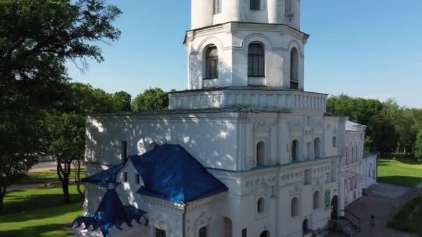 Marcos de Chernigov Mosteiro da Trindade Vista aérea do Colégio . — Vídeo de Stock