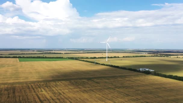 风力发电机组在替代能源空中的视野中发电. — 图库视频影像