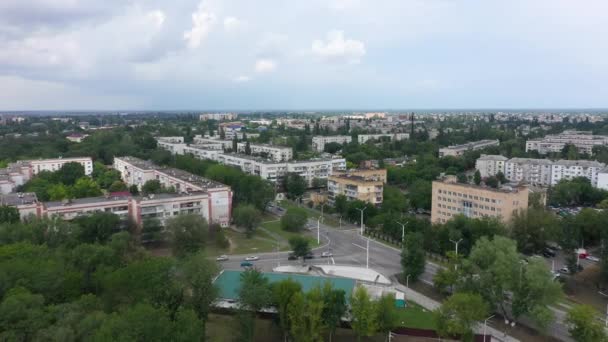 Izmail cityscape buildings air view. — стокове відео