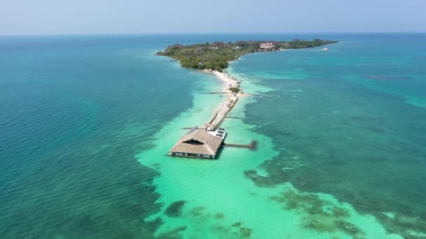 Island Luxury Hotel Resort Resor Semester koppla av Karibiska havet antenn utsikt. — Stockvideo