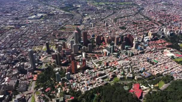 Bogota city Colombia panoramic aerial view. — Stock Video