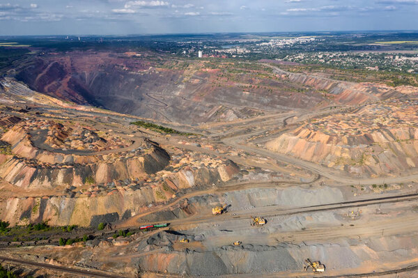 Large quarry dumper aerial view.