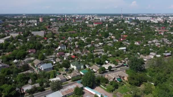 Trinity Monasterio cerca de la parte antigua de la ciudad de Chernihiv, Ucrania vista aérea. — Vídeos de Stock