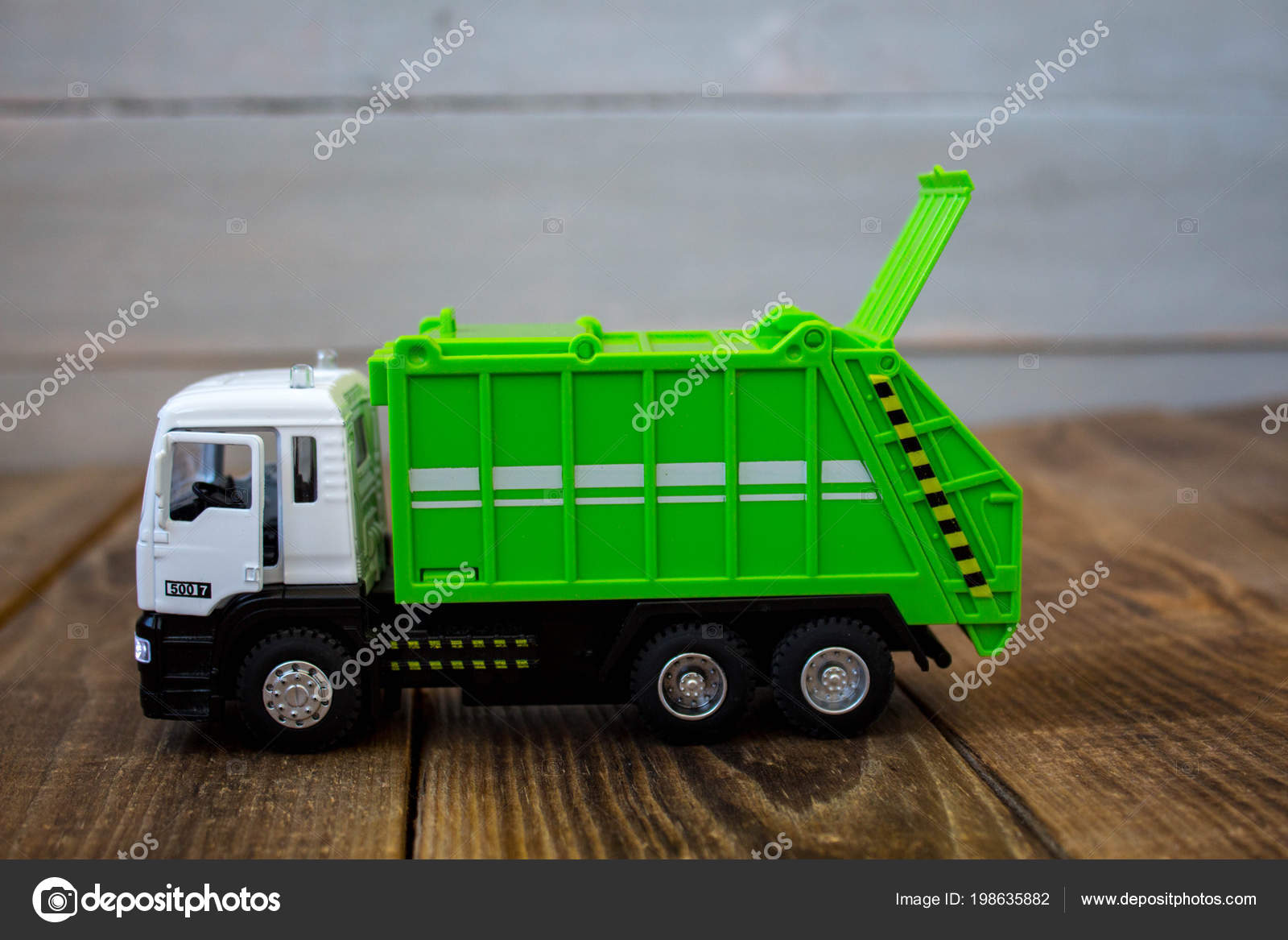 wooden garbage truck toy