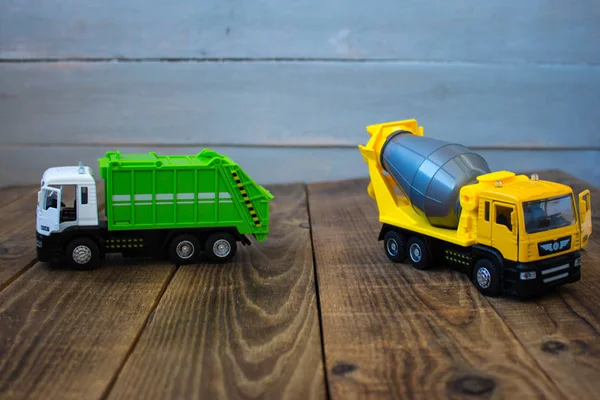 Caminhão Lixo Brinquedos Betoneira — Fotografia de Stock