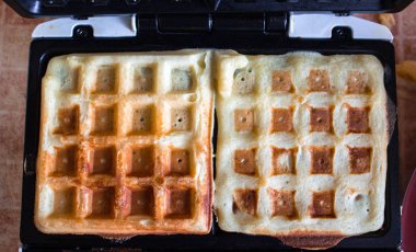 bir gofret lezzetli bir Belçika Waffle