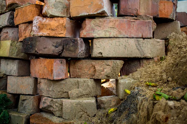 Muro Mattoni Sul Cortile — Foto Stock