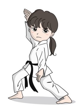 Karate resim - kız / vektör malzeme Japon kültürünün