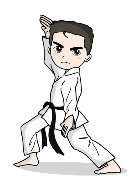 Karate Image Boy Vector Material Japanese Culture — Stock Vector