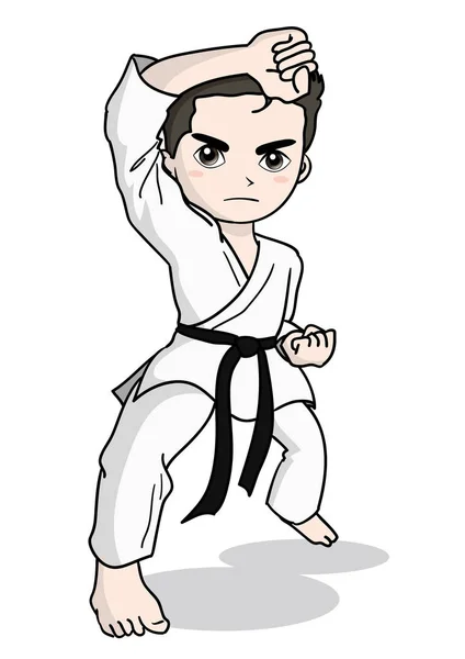 Karate Image Boy Vector Material Japanese Culture — Stock Vector