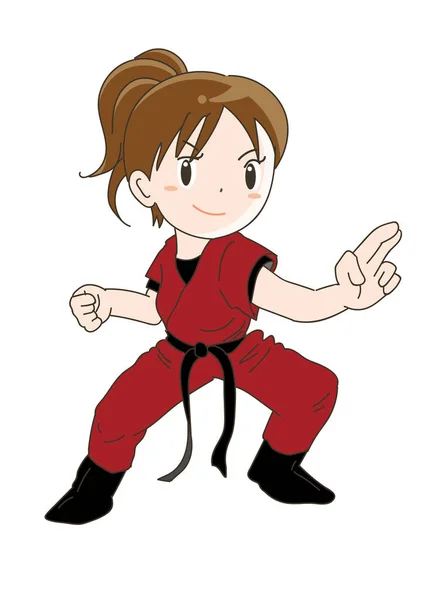 Acción Pose Imagen Chica — Vector de stock