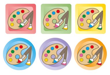 Resim paleti ve fırça - Icon set