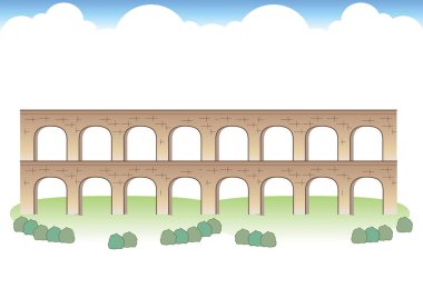 Roman Aqueduct Images. It is made with vector. clipart