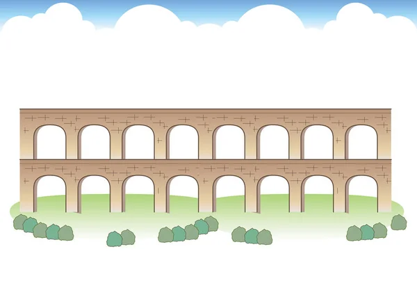 Roman Aqueduct Images Made Vector — Stock Vector