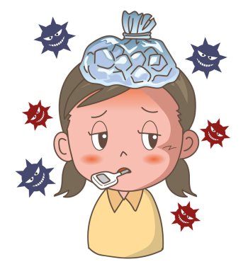 Grip veya kötü soğuk - kız resim