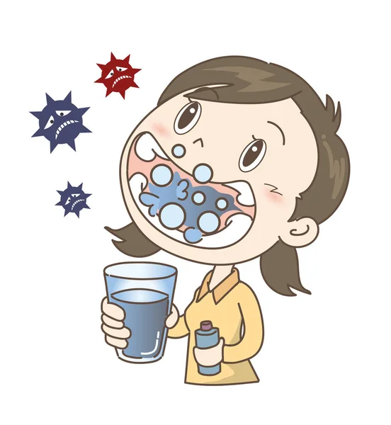 Prévention Rhume Grippe Gargariser Gir — Image vectorielle