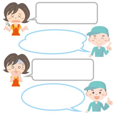 Onarım müşteri merkezi - konuşma balon seti