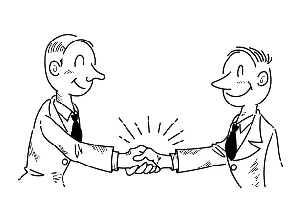 ビジネスマン握手 線の描画 — ストックベクタ