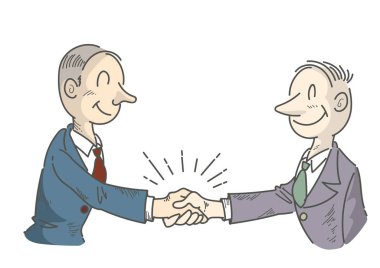 İşadamı tokalaşırken - manga