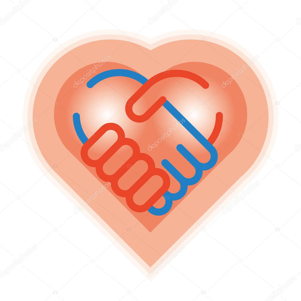 Heart logo  / handshake and heart image