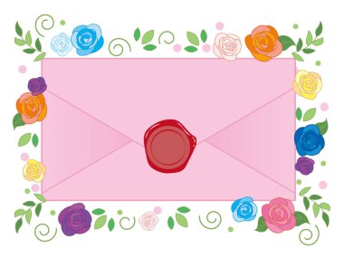 Zarf ve mühürlü - çiçek arka plan