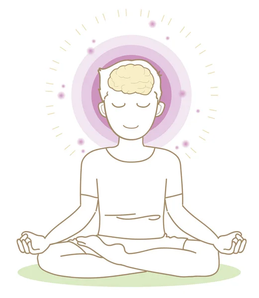 Meditation Yoga Pose Mann — Stockvektor