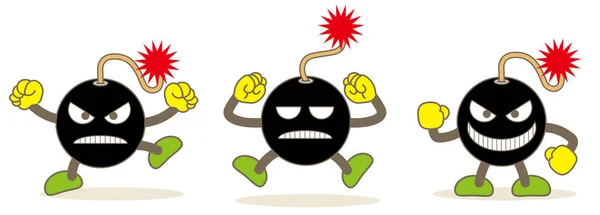 Bomba Emojis Ustawić Vector Image Web Materiału — Wektor stockowy