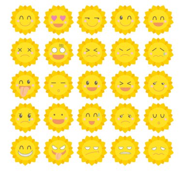Şirin güneş karakter Icon set