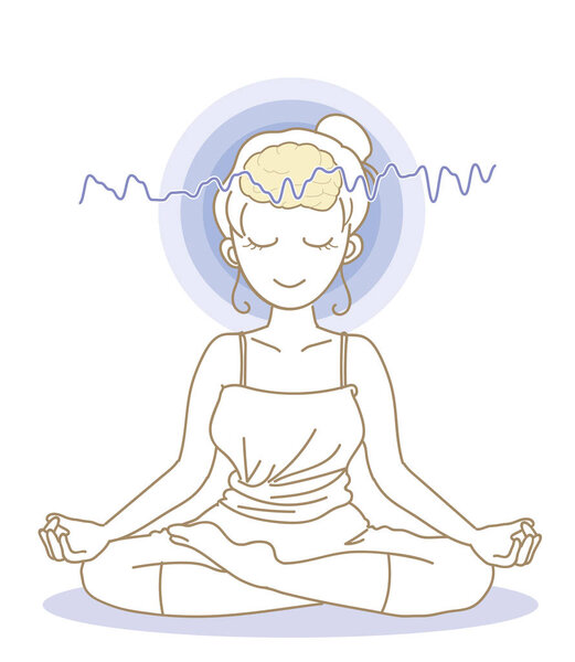 Meditation and brain waves -Woman