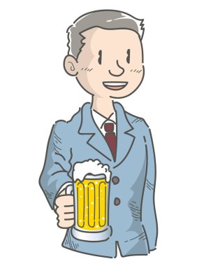 Ofis çalışanı bira ile toasting