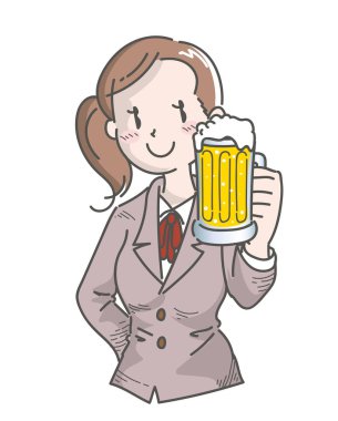 Ofis çalışanı bira ile toasting