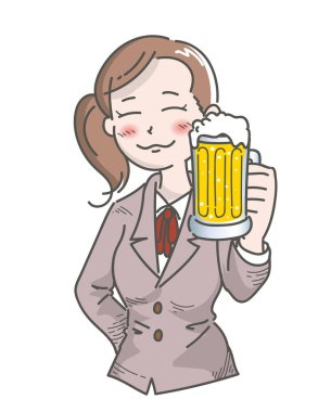 Kadın ofis çalışanı - Bira ile Sarhoş sahne