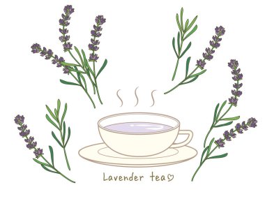 lavanta çay seti / Sıcak çay ve Fincan