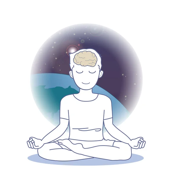 Imagen Meditación Conectada Universo — Archivo Imágenes Vectoriales