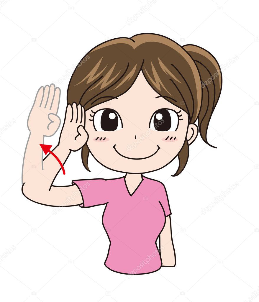 International sign language - Hello (Woman)