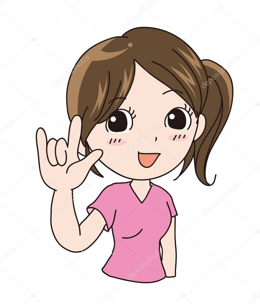 International sign language - I love you (Woman)