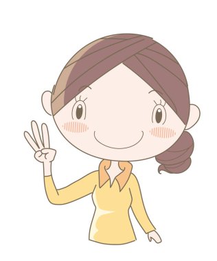 Uluslararası işaret dili, üç numara (Kadın)