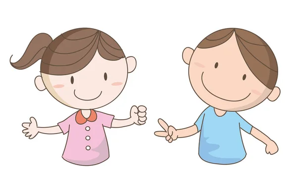 Children Playing Innocently Rock Paper Scissors — Stock Vector