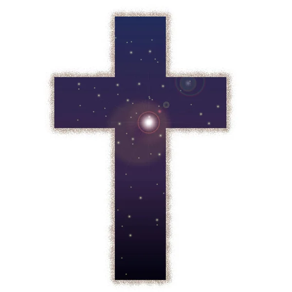 十字架に浮かぶ宇宙 — ストックベクタ