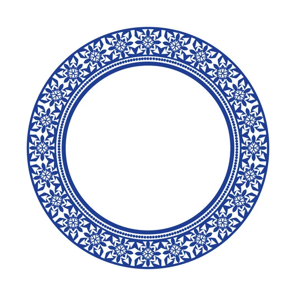 Yuvarlak çerçeve desenli çiçek deseni. Halka şekli. Botanik, doğal tema. Dekorasyon, arka plan, ev dekorasyonu, seramik, kumaş, fayans için. dairesel kenar.