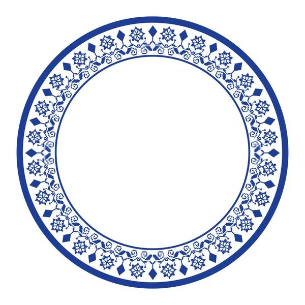 Yuvarlak çerçeve desenli çiçek deseni. Halka şekli. Botanik, doğal tema. Dekorasyon, arkaplan, seramik, kumaş, fayans için. dairesel kenar.