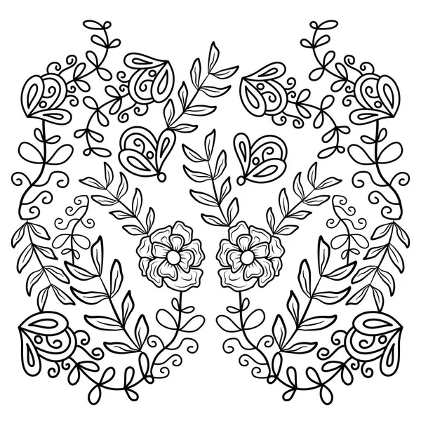 Çiçek hattı arkaplanı, doğal tema, basit tasarım bırakır. Dekorasyon için. Botanik çizgi biçimi.